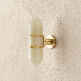 Faceted Crystal Cabinet Knobs, Glam Wardrobe & Dresser Drawer Hardware, Brass Accents, Set of 2 in 5 Colors, 2.3 x 1.1in