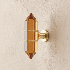 Faceted Crystal Cabinet Knobs, Glam Wardrobe & Dresser Drawer Hardware, Brass Accents, Set of 2 in 5 Colors, 2.3 x 1.1in