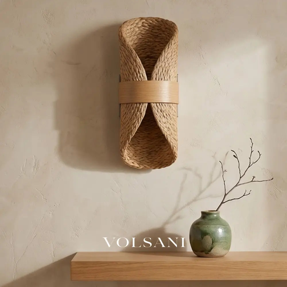 AKARI: Japanse Rotan Wandlamp met Henneptouw - Volsani