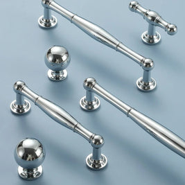 Cabinet Knobs & Drawer Pull Bars, Timeless Kitchen & Dresser Hardware, Comfortable Rounded Grip, Set of 2 in 3 Finishes, 0.7-7.6in