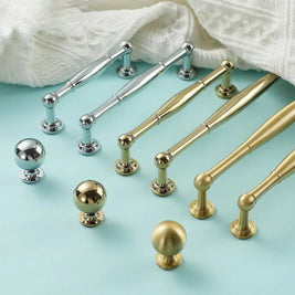 Cabinet Knobs & Drawer Pull Bars, Timeless Kitchen & Dresser Hardware, Comfortable Rounded Grip, Set of 2 in 3 Finishes, 0.7-7.6in