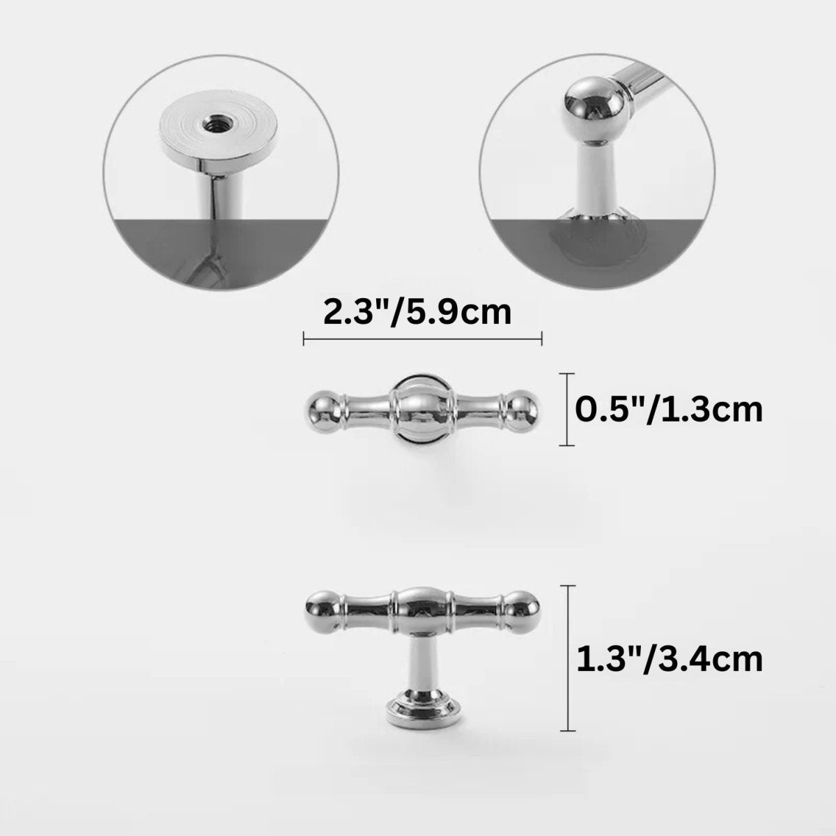 Cabinet Knobs & Drawer Pull Bars, Timeless Kitchen & Dresser Hardware, Comfortable Rounded Grip, Set of 2 in 3 Finishes, 0.7-7.6in