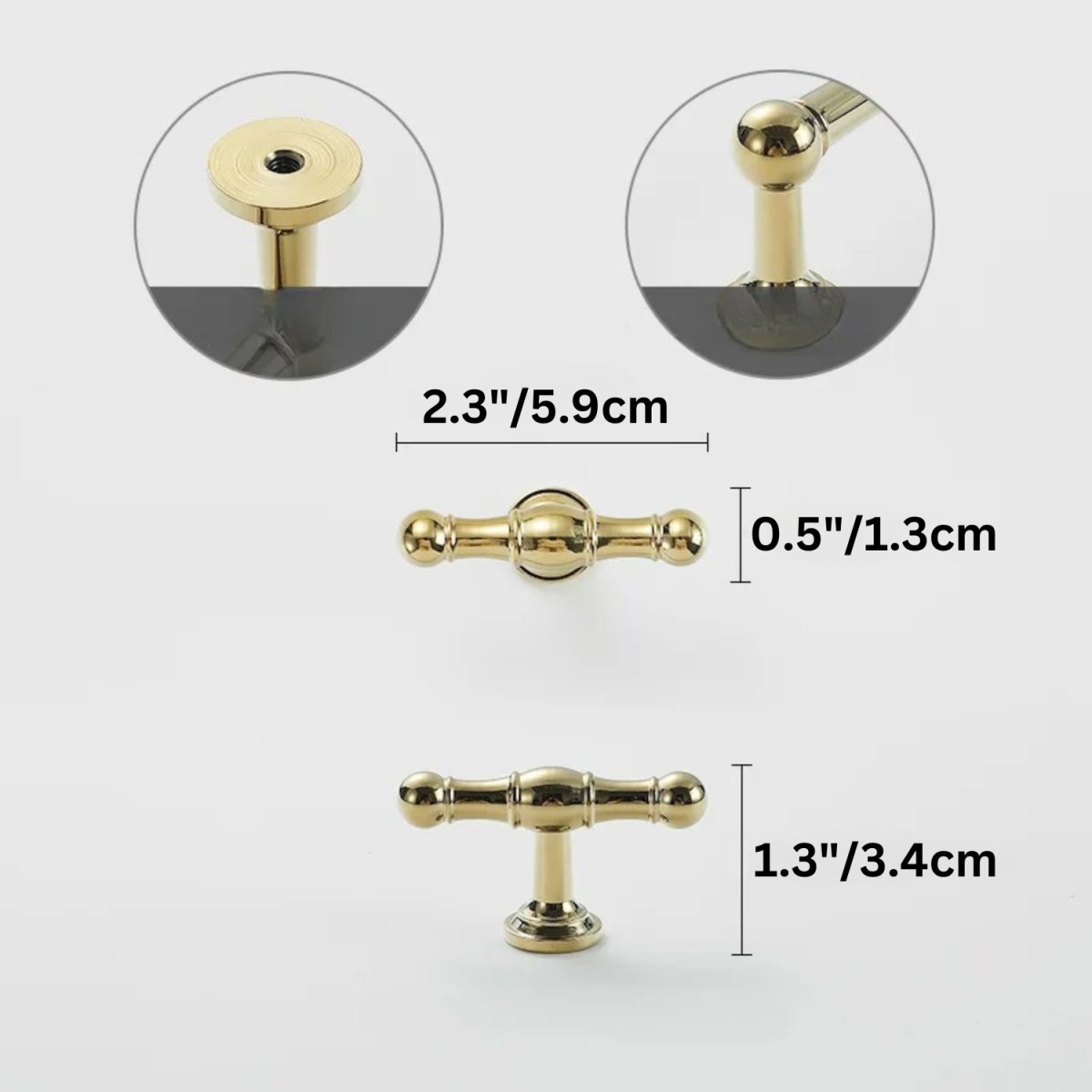 Cabinet Knobs & Drawer Pull Bars, Timeless Kitchen & Dresser Hardware, Comfortable Rounded Grip, Set of 2 in 3 Finishes, 0.7-7.6in