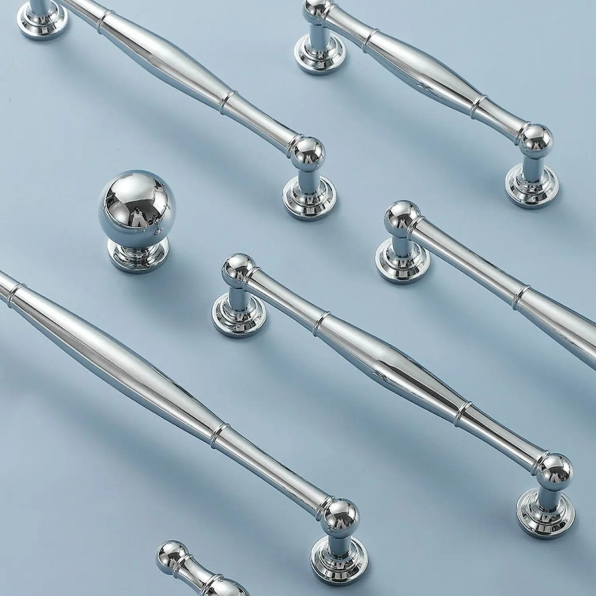 Cabinet Knobs & Drawer Pull Bars, Timeless Kitchen & Dresser Hardware, Comfortable Rounded Grip, Set of 2 in 3 Finishes, 0.7-7.6in
