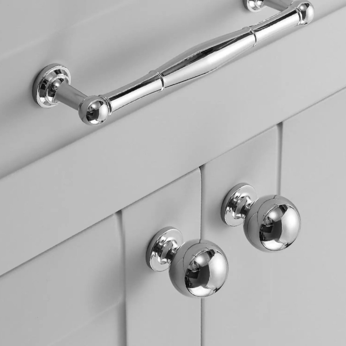 Cabinet Knobs & Drawer Pull Bars, Timeless Kitchen & Dresser Hardware, Comfortable Rounded Grip, Set of 2 in 3 Finishes, 0.7-7.6in