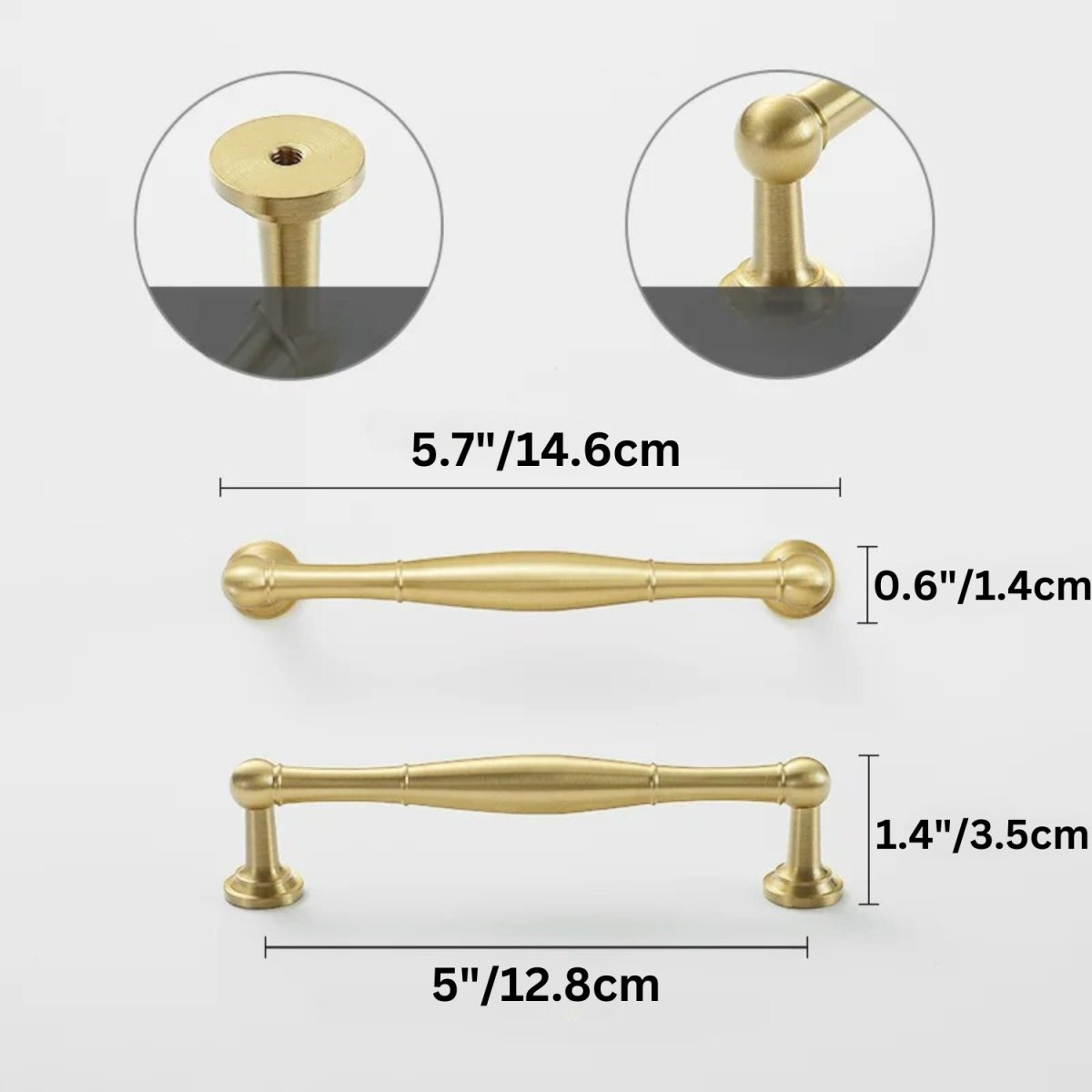 Cabinet Knobs & Drawer Pull Bars, Timeless Kitchen & Dresser Hardware, Comfortable Rounded Grip, Set of 2 in 3 Finishes, 0.7-7.6in