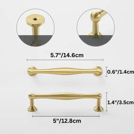 Cabinet Knobs & Drawer Pull Bars, Timeless Kitchen & Dresser Hardware, Comfortable Rounded Grip, Set of 2 in 3 Finishes, 0.7-7.6in