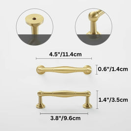 Cabinet Knobs & Drawer Pull Bars, Timeless Kitchen & Dresser Hardware, Comfortable Rounded Grip, Set of 2 in 3 Finishes, 0.7-7.6in