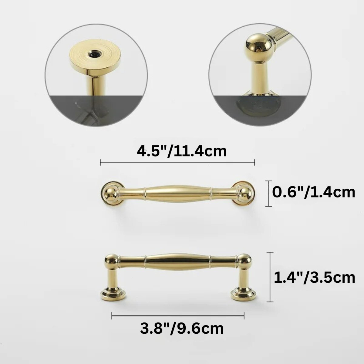 Cabinet Knobs & Drawer Pull Bars, Timeless Kitchen & Dresser Hardware, Comfortable Rounded Grip, Set of 2 in 3 Finishes, 0.7-7.6in