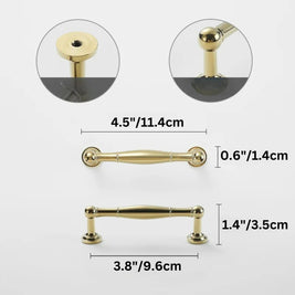 Cabinet Knobs & Drawer Pull Bars, Timeless Kitchen & Dresser Hardware, Comfortable Rounded Grip, Set of 2 in 3 Finishes, 0.7-7.6in