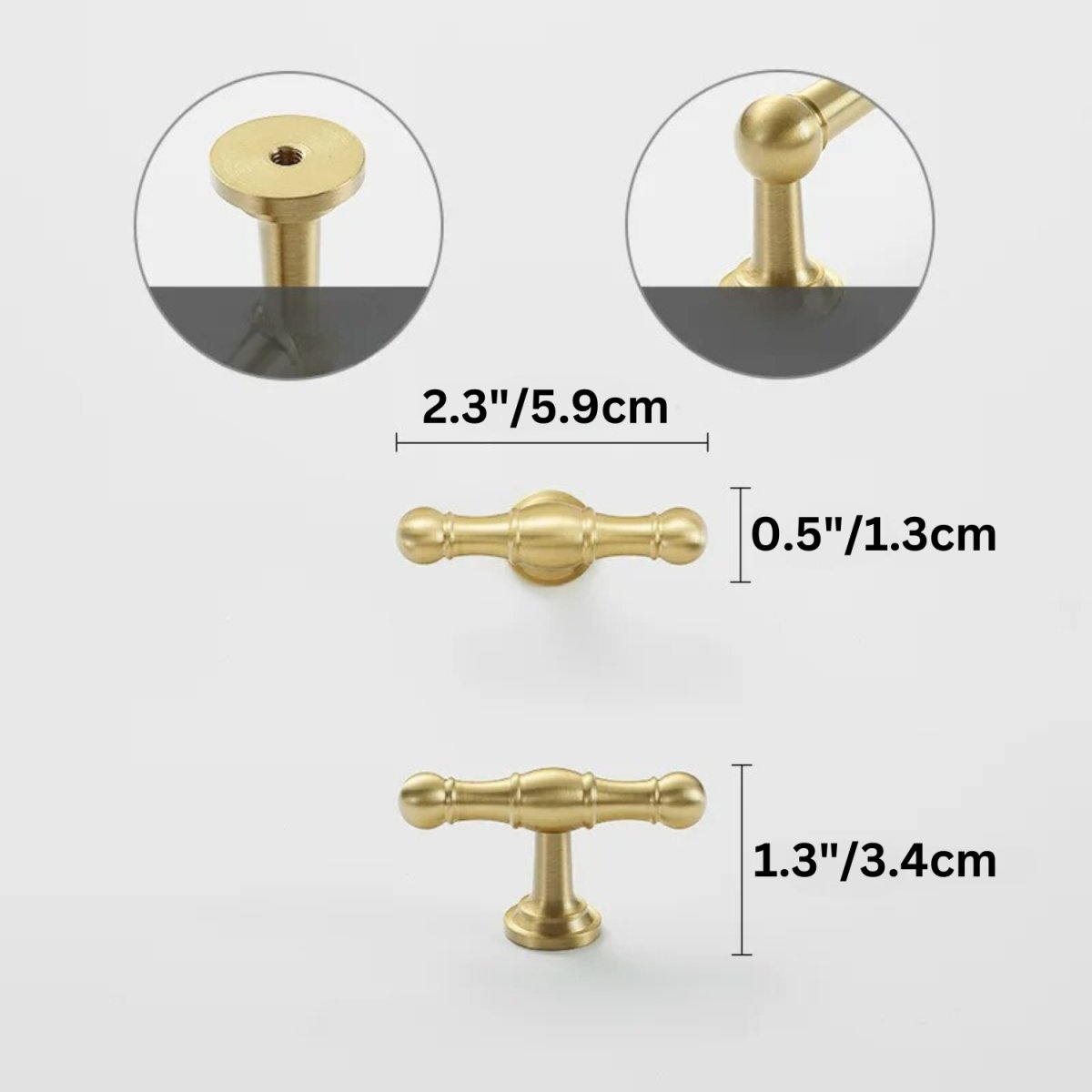 Cabinet Knobs & Drawer Pull Bars, Timeless Kitchen & Dresser Hardware, Comfortable Rounded Grip, Set of 2 in 3 Finishes, 0.7-7.6in