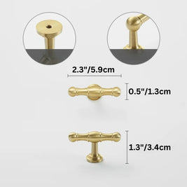 Cabinet Knobs & Drawer Pull Bars, Timeless Kitchen & Dresser Hardware, Comfortable Rounded Grip, Set of 2 in 3 Finishes, 0.7-7.6in