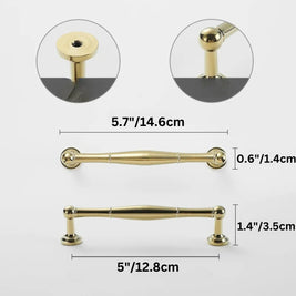 Cabinet Knobs & Drawer Pull Bars, Timeless Kitchen & Dresser Hardware, Comfortable Rounded Grip, Set of 2 in 3 Finishes, 0.7-7.6in