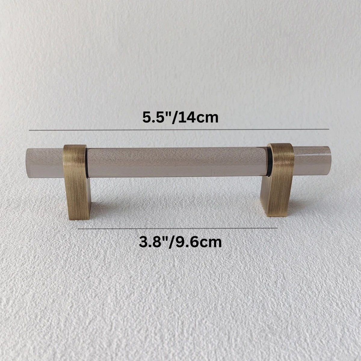 Acrylic & Brass Cabinet Knobs & Drawer Pull Bars, Modern Kitchen & Wardrobe Hardware, Clear or Smoky Gray, Set of 2, 2-12.6in