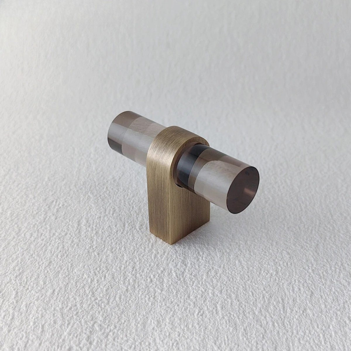 Acrylic & Brass Cabinet Knobs & Drawer Pull Bars, Modern Kitchen & Wardrobe Hardware, Clear or Smoky Gray, Set of 2, 2-12.6in