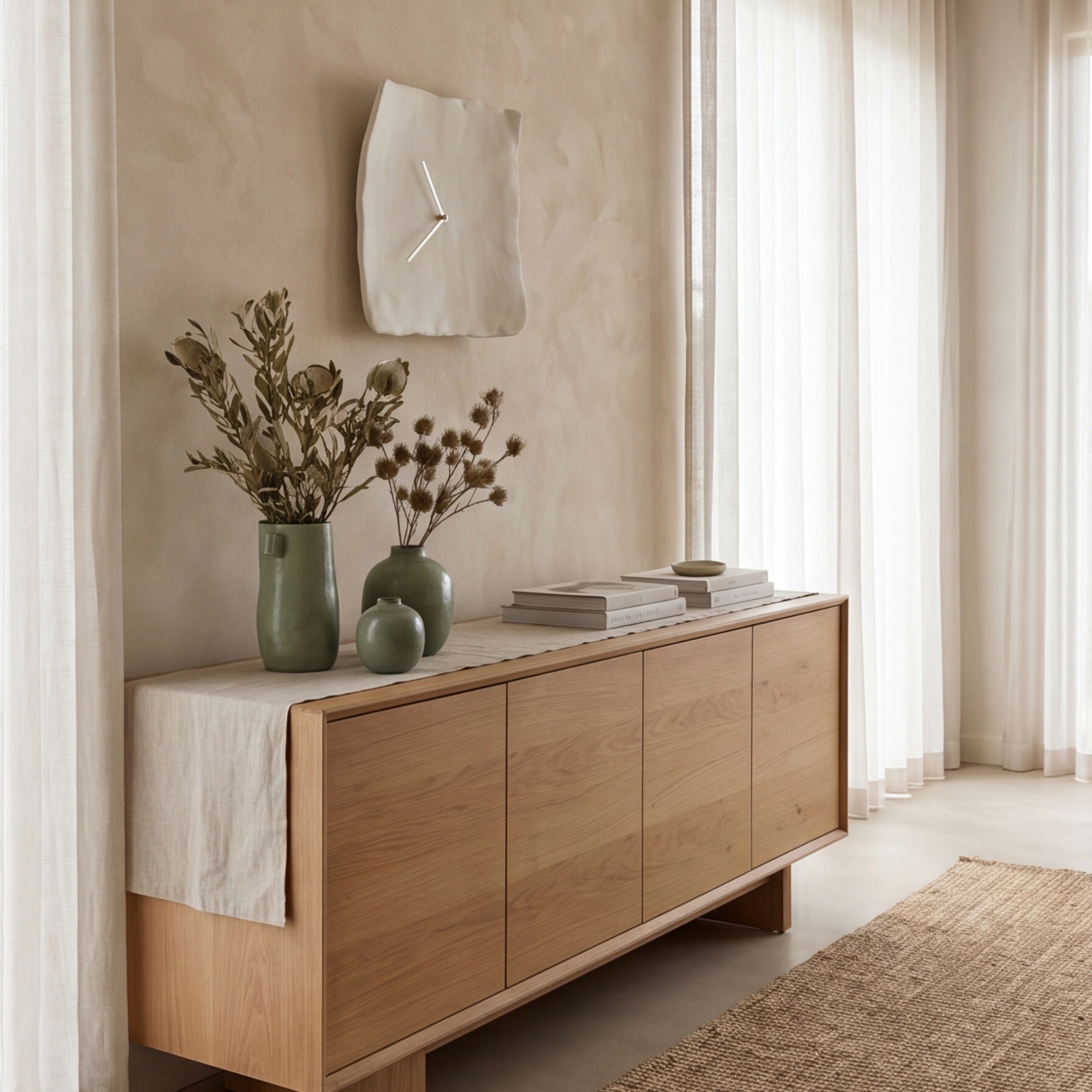IDA: Wandklok in Wabi-Sabi Stijl