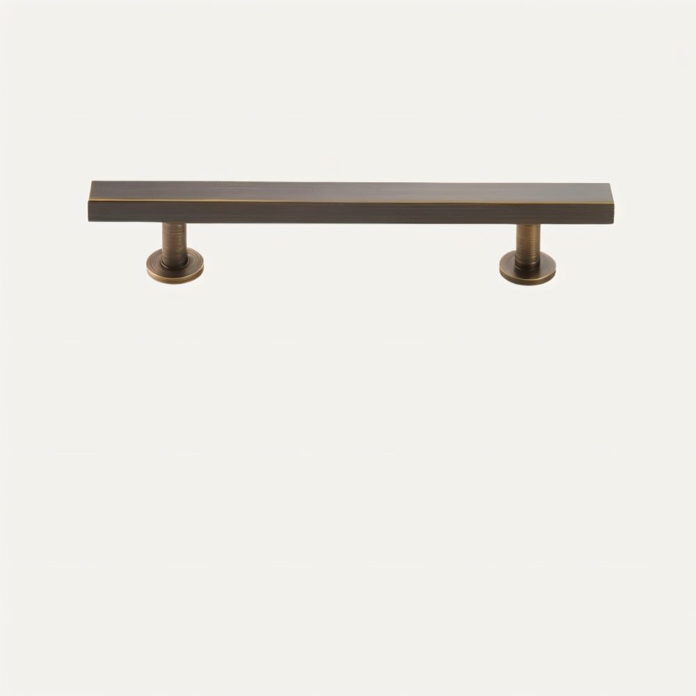 Electroplated Cabinet Knobs & Long Drawer Pulls, Modern Kitchen & Cupboard Hardware, Antique Brass & Distressed Black, Set of 2, 1.9-12.5in