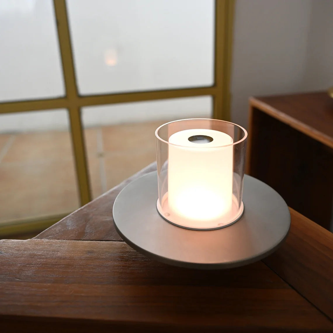 Cordless Candle Lamp, Rechargeable LED Table Lamp, Hand Wave Dimming, 6in