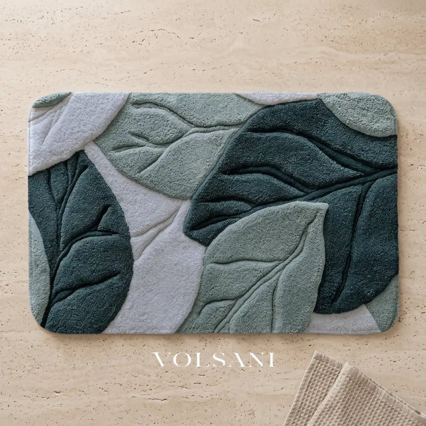 ILSE: Groen Blad Badmat – Antislip & Sneldrogend (Scandinavisch) - Volsani