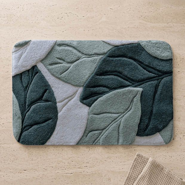 ILSE: Groen Blad Badmat – Antislip & Sneldrogend (Scandinavisch) - Volsani