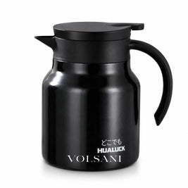 Insulated Teapot with Built-In Infuser Loose Leaf Tea & Coffee Pot Ceramic Lined Stainless Steel 2 Colors 800ml - Black