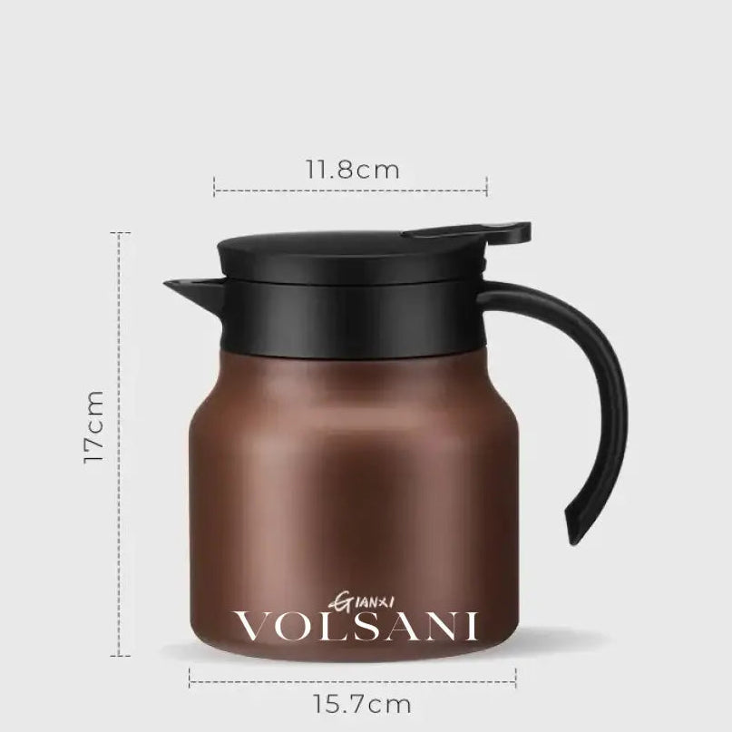 Insulated Teapot with Built-In Infuser Loose Leaf Tea & Coffee Pot Ceramic Lined Stainless Steel 2 Colors 800ml