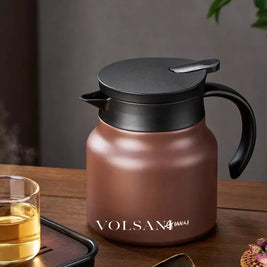 Insulated Teapot with Built-In Infuser Loose Leaf Tea & Coffee Pot Ceramic Lined Stainless Steel 2 Colors 800ml