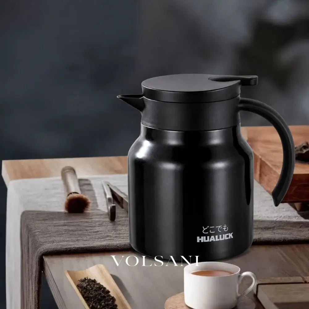 Insulated Teapot with Built-In Infuser Loose Leaf Tea & Coffee Pot Ceramic Lined Stainless Steel 2 Colors 800ml