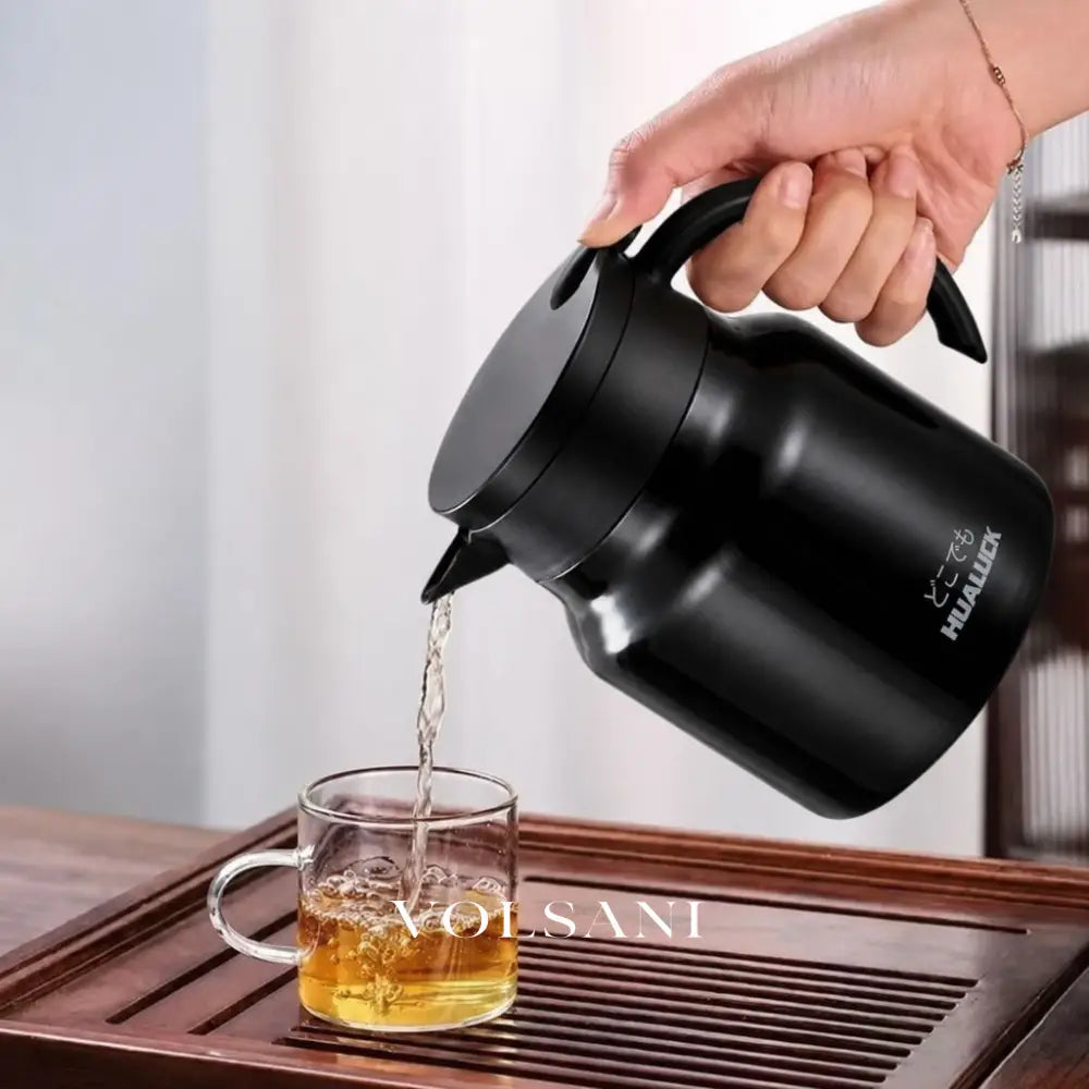 Insulated Teapot with Built-In Infuser Loose Leaf Tea & Coffee Pot Ceramic Lined Stainless Steel 2 Colors 800ml