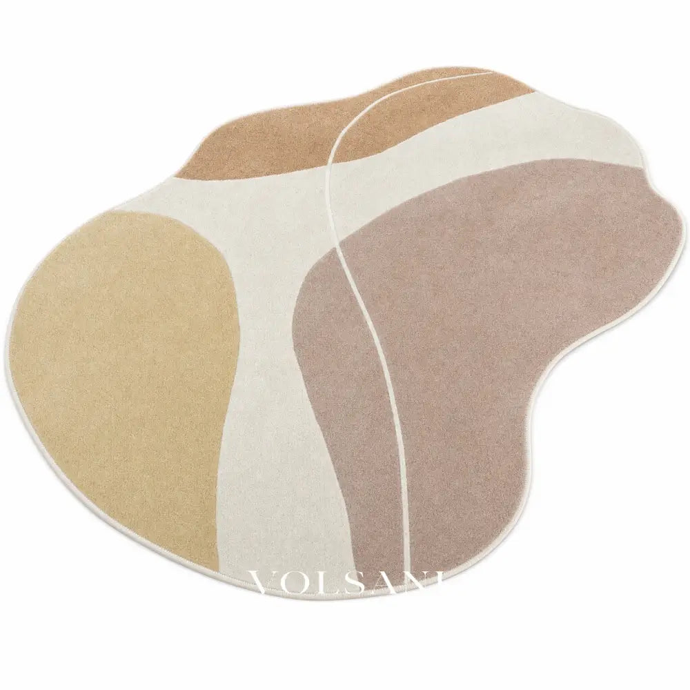 Irregular Plush Area Rug with Pebble Shape Washable Living Room & Bedroom Rug Non Slip Backing 7 Palettes 31-118in