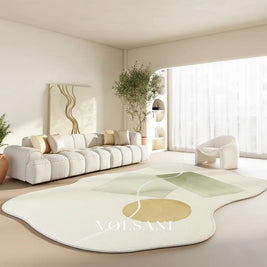 Irregular Plush Area Rug with Pebble Shape Washable Living Room & Bedroom Rug Non Slip Backing 7 Palettes 31-118in