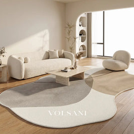 Irregular Plush Area Rug with Pebble Shape Washable Living Room & Bedroom Rug Non Slip Backing 7 Palettes 31-118in