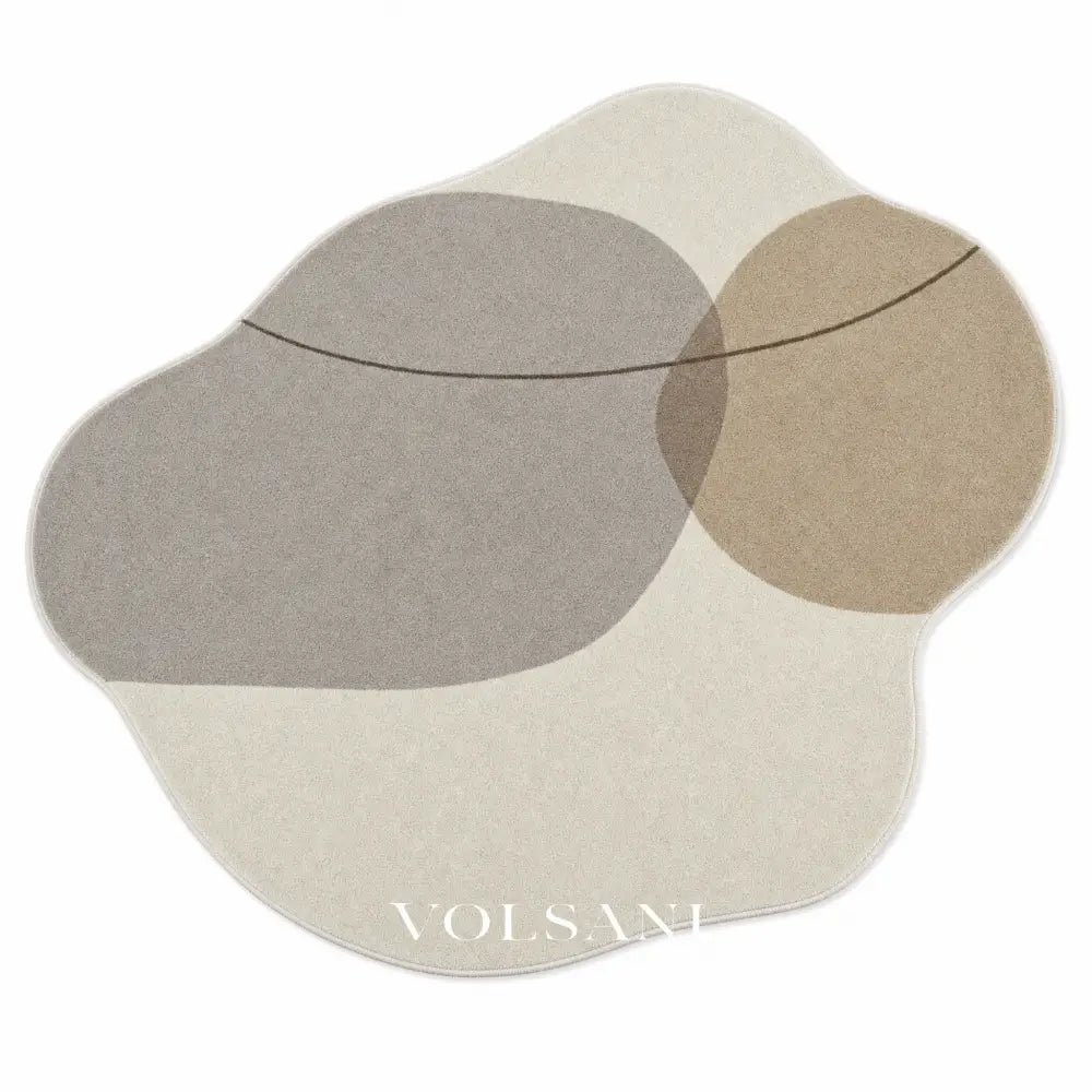 Irregular Plush Area Rug with Pebble Shape Washable Living Room & Bedroom Rug Non Slip Backing 7 Palettes 31-118in