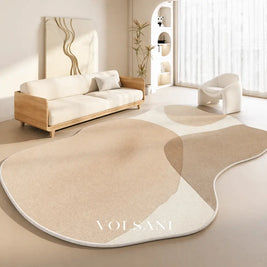 Irregular Plush Area Rug with Pebble Shape Washable Living Room & Bedroom Rug Non Slip Backing 7 Palettes 31-118in