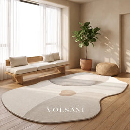 Irregular Plush Area Rug with Pebble Shape Washable Living Room & Bedroom Rug Non Slip Backing 7 Palettes 31-118in
