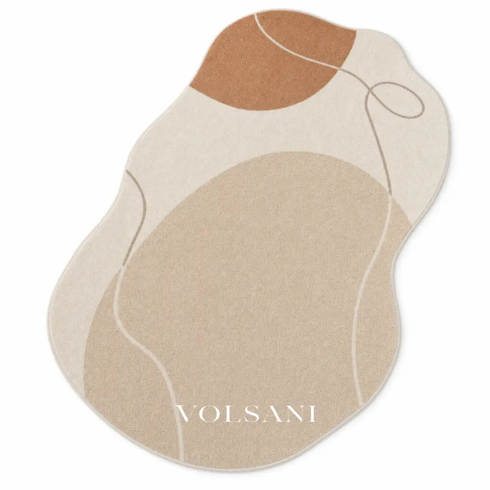 Irregular Plush Area Rug with Pebble Shape Washable Living Room & Bedroom Rug Non Slip Backing 7 Palettes 31-118in