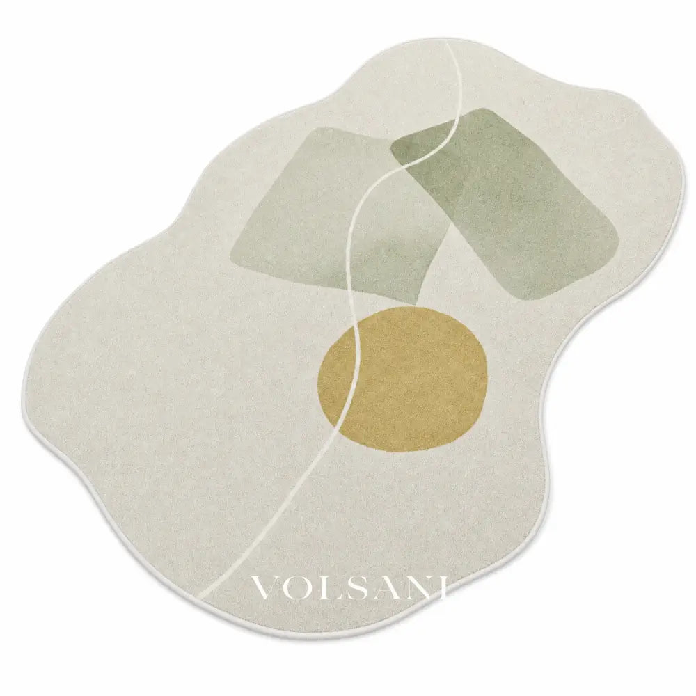 Irregular Plush Area Rug with Pebble Shape Washable Living Room & Bedroom Rug Non Slip Backing 7 Palettes 31-118in