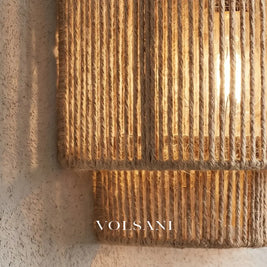 JIRO: Bamboe Wandlamp met Henneptouw - Volsani