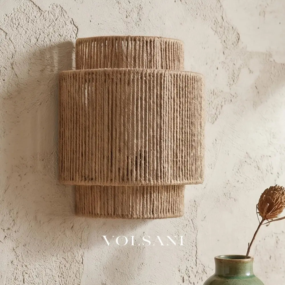 JIRO: Bamboe Wandlamp met Henneptouw - Volsani