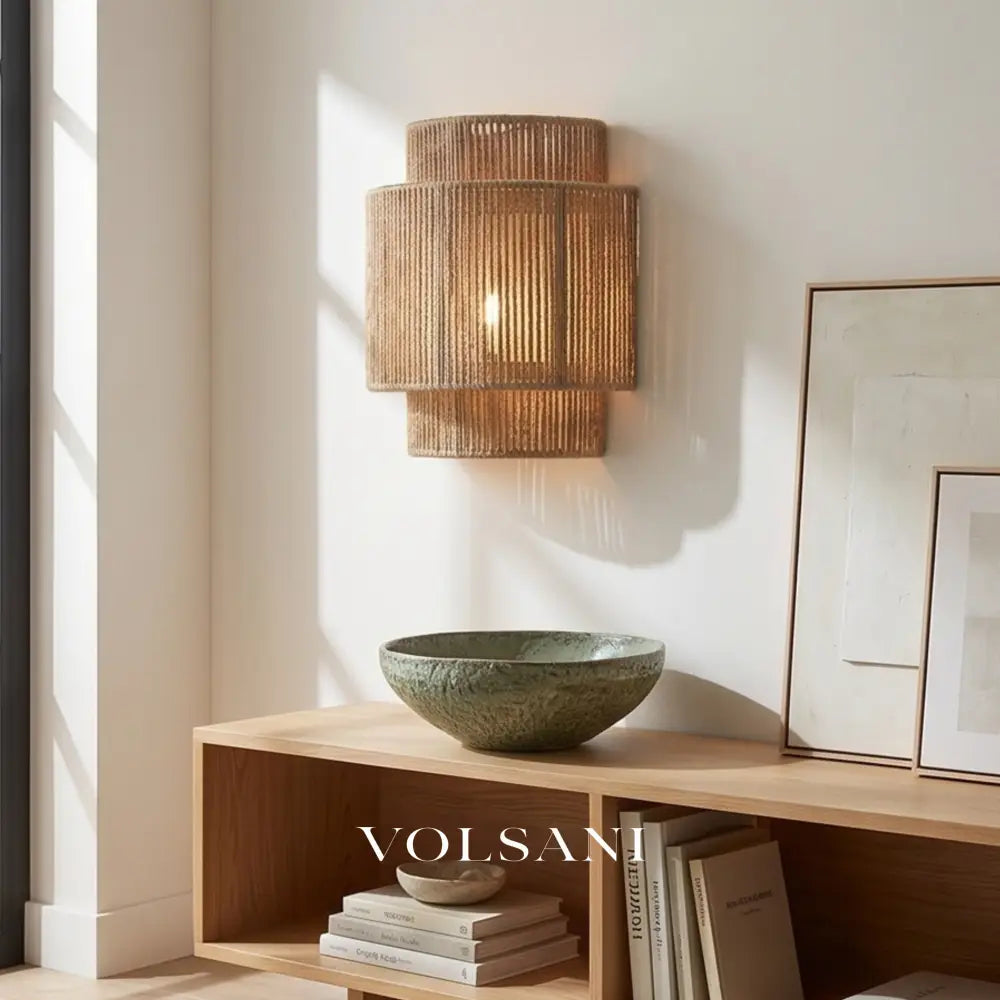 JIRO: Bamboe Wandlamp met Henneptouw - Volsani