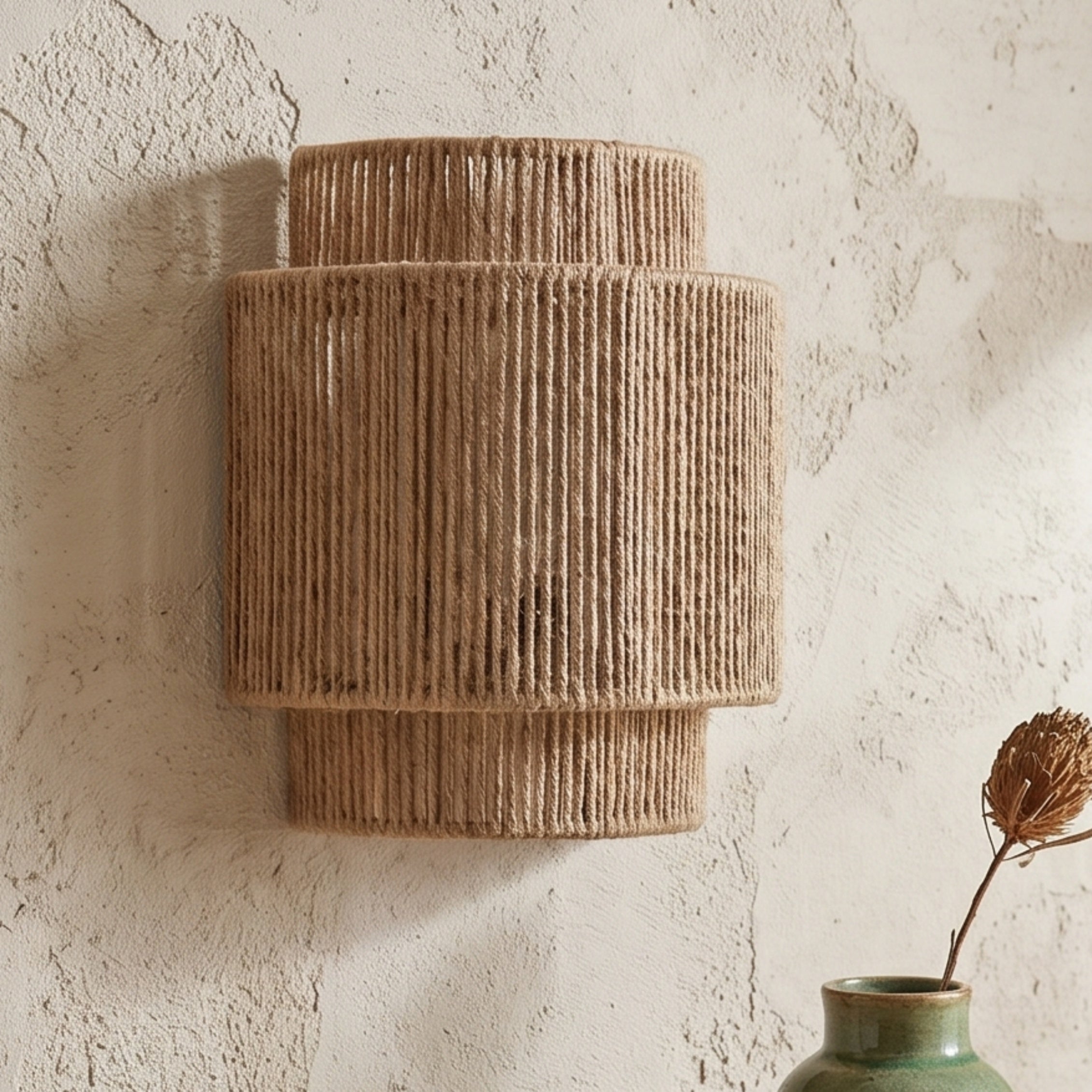 JIRO: Bamboe Wandlamp met Henneptouw