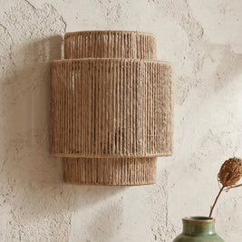 JIRO: Bamboe Wandlamp met Henneptouw