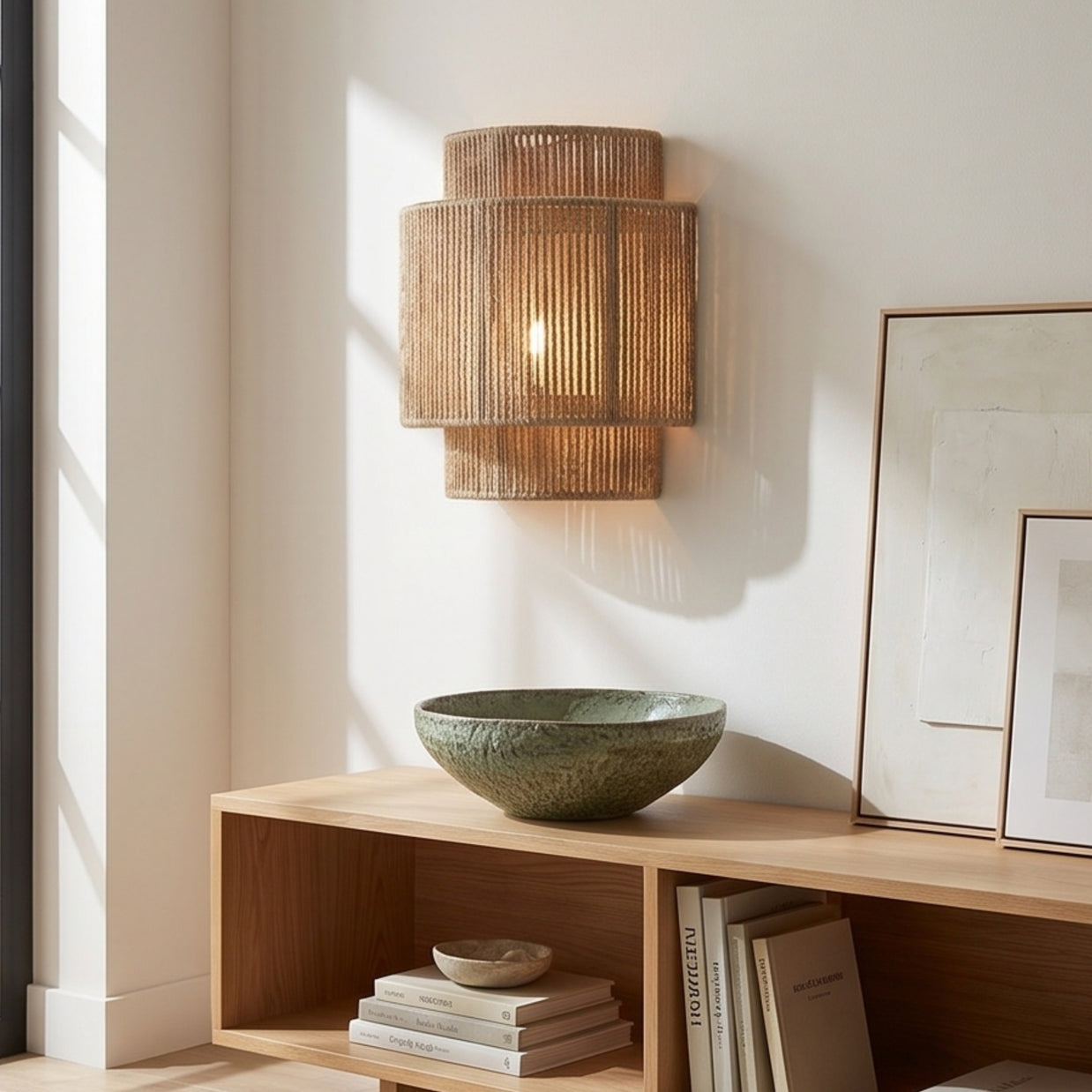 JIRO: Bamboe Wandlamp met Henneptouw