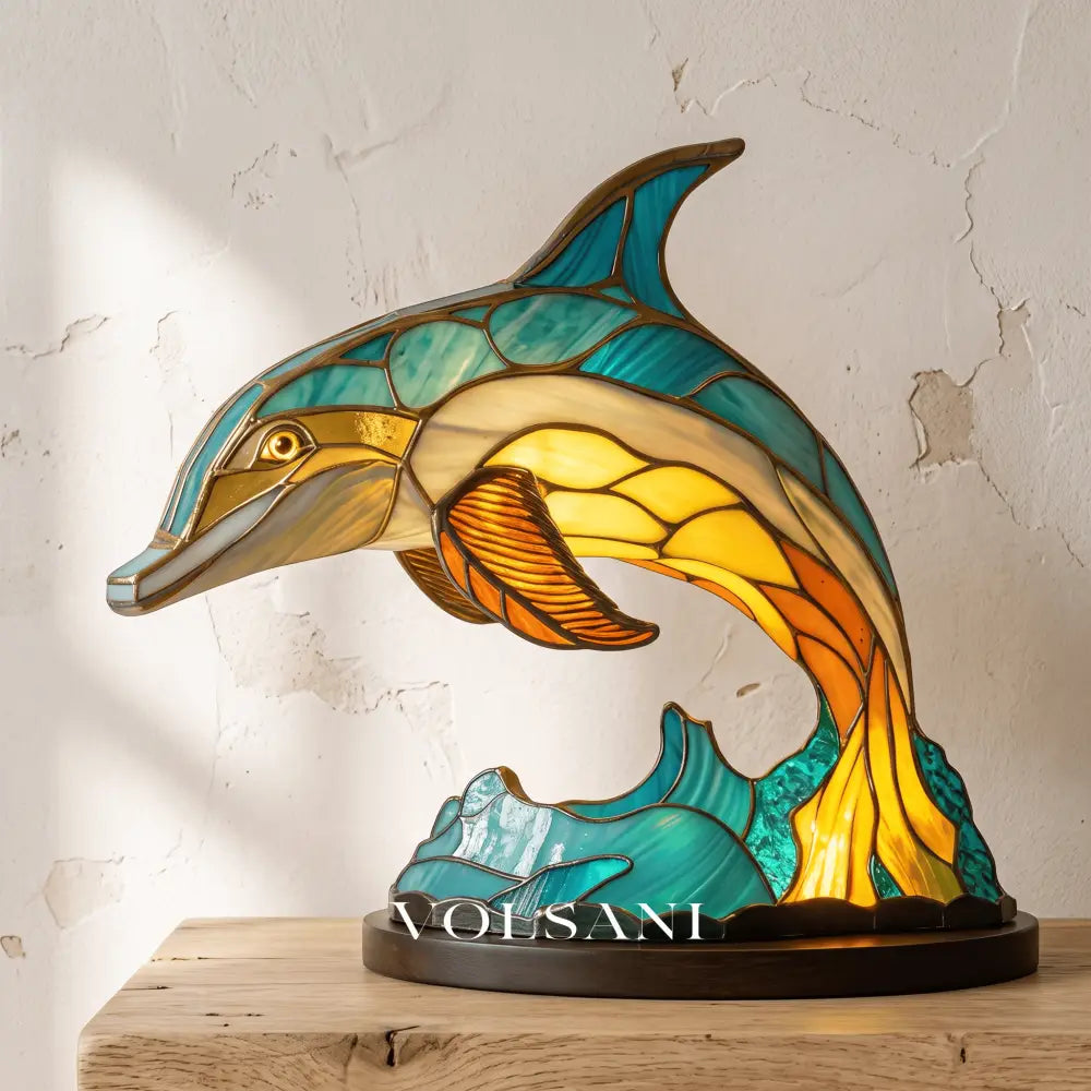 JOOR: LED Dierenlamp – Tafellamp in Glas-in-loodstijl (USB) - Volsani