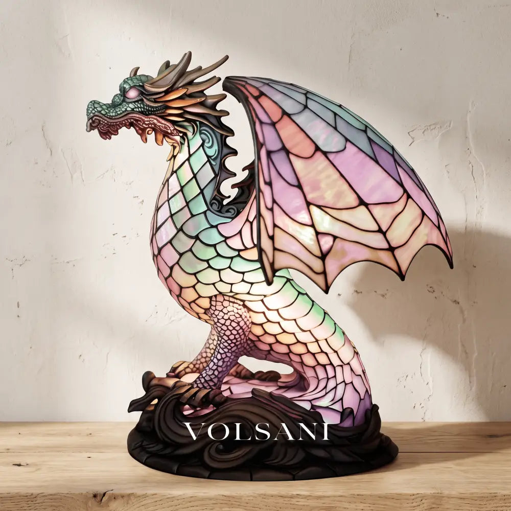 JOOR: LED Dierenlamp – Tafellamp in Glas-in-loodstijl (USB) - Volsani