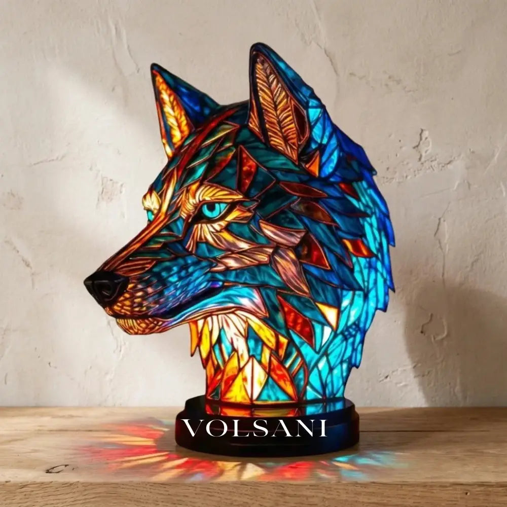 JOOR: LED Dierenlamp – Tafellamp in Glas-in-loodstijl (USB) - Volsani