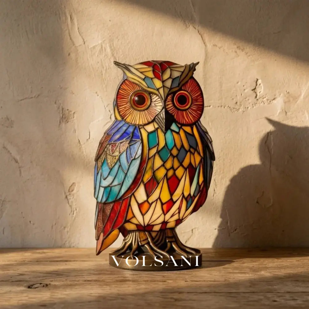 JOOR: LED Dierenlamp – Tafellamp in Glas-in-loodstijl (USB) - Volsani