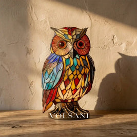 JOOR: LED Dierenlamp – Tafellamp in Glas-in-loodstijl (USB) - Volsani