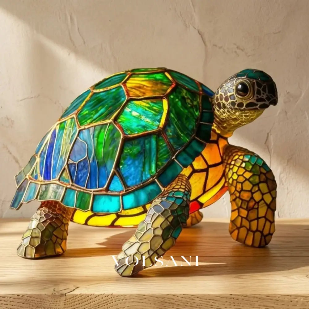 JOOR: LED Dierenlamp – Tafellamp in Glas-in-loodstijl (USB) - Volsani