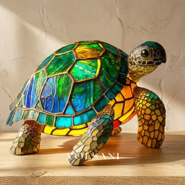 JOOR: LED Dierenlamp – Tafellamp in Glas-in-loodstijl (USB) - Volsani